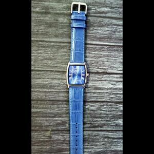 **Rare Mens Barrel Tank Blue Dial Dress Watch‎ New Mvt & Batt